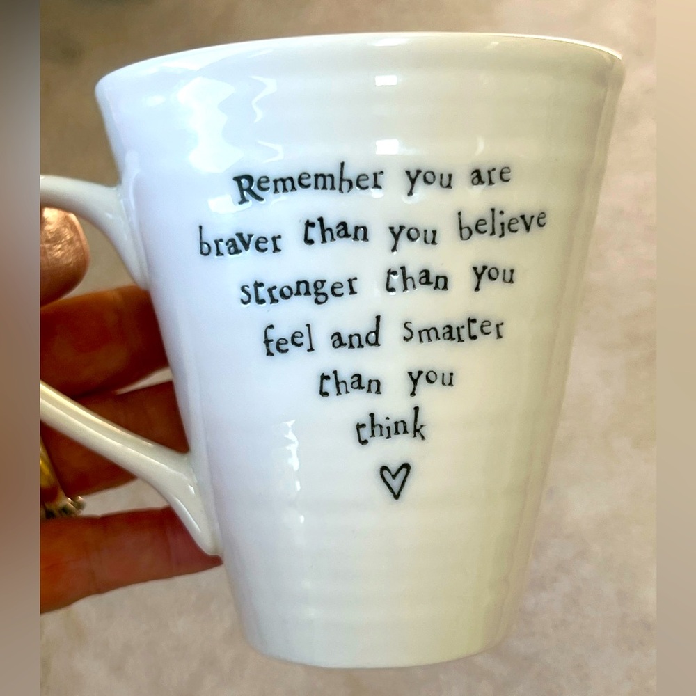 East of India Bravery Encouragement Coffee Mug NWOT